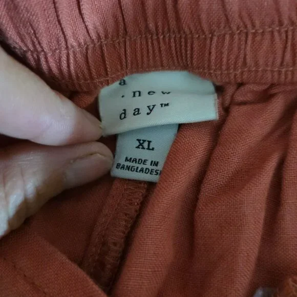 A New Day Linen Blend Pants (Coral, Size XL) - Picture 5 of 5